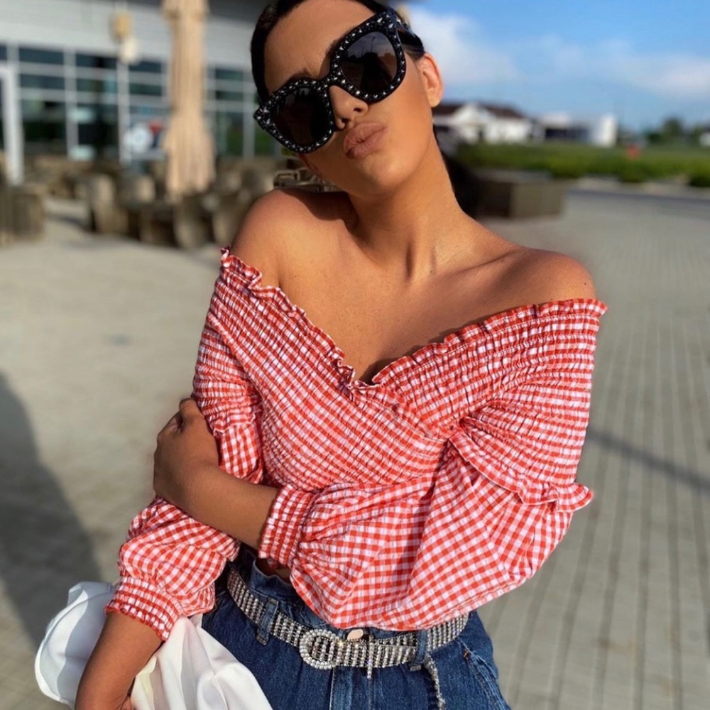 Zara vichy top NWT xs bloggers favorite fashion - Picture 1 of 1